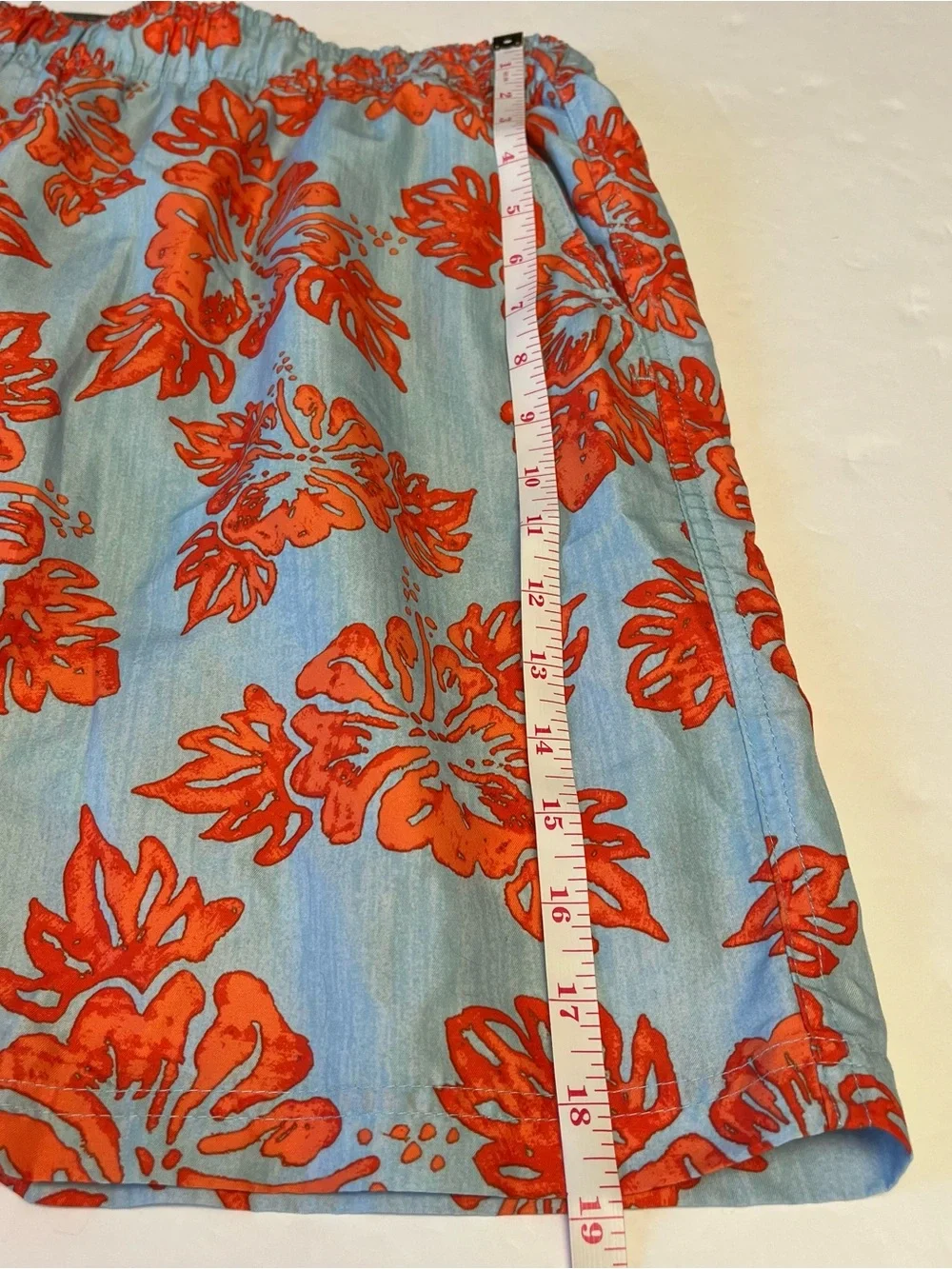 OP Ocean Pacific Men’s Swim Trunks XL Blue Coral Floral Hawaiian Beach